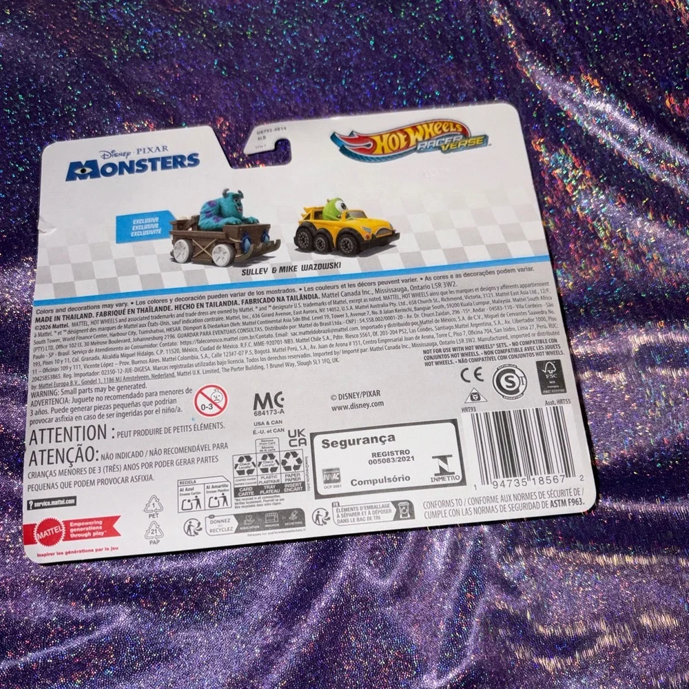 Exclusive Disney Pixar Monster’s, Inc. Hot Wheels Racer Sulley & Mike
